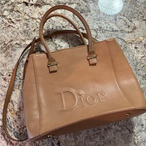 Dior Tan Leather Tote Bag